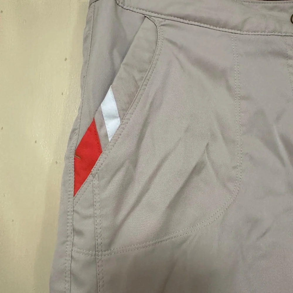 Nike Beige Cargo Capri Pants with Red & White Accents